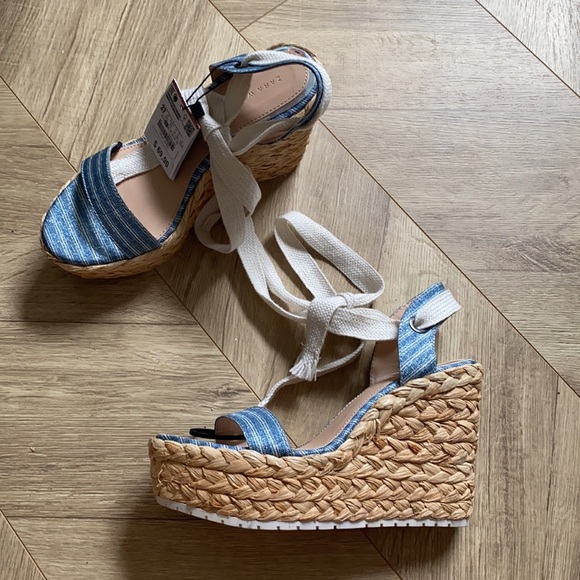 NWT ZARA PLATFORM SANDALS - Picture 1 of 6